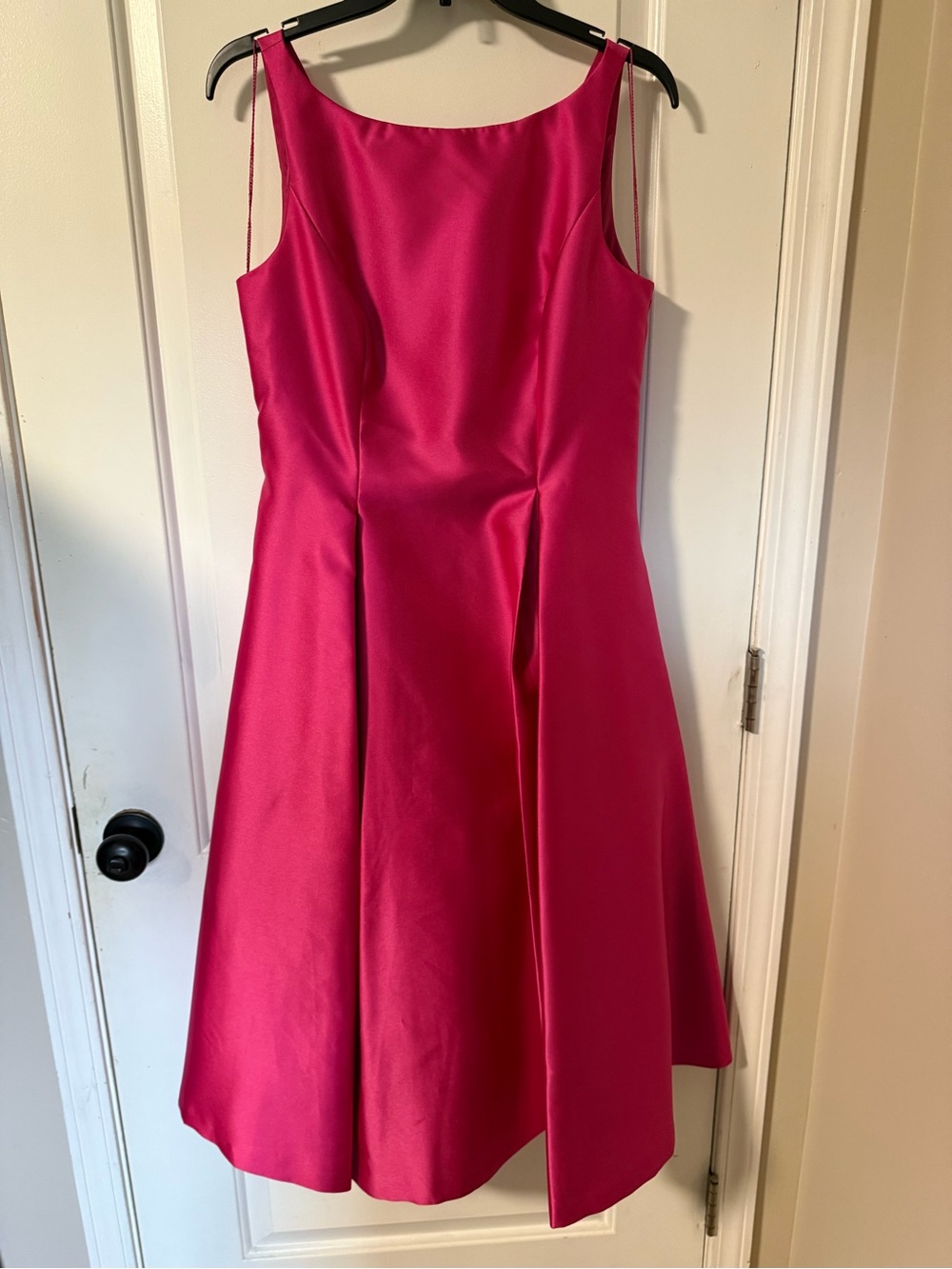 Macy's Hot Pink Satin Midi Dress